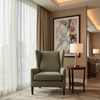 Subtle Textured Matte Soft Olive Upholstered Chair | Architectural Fabrics