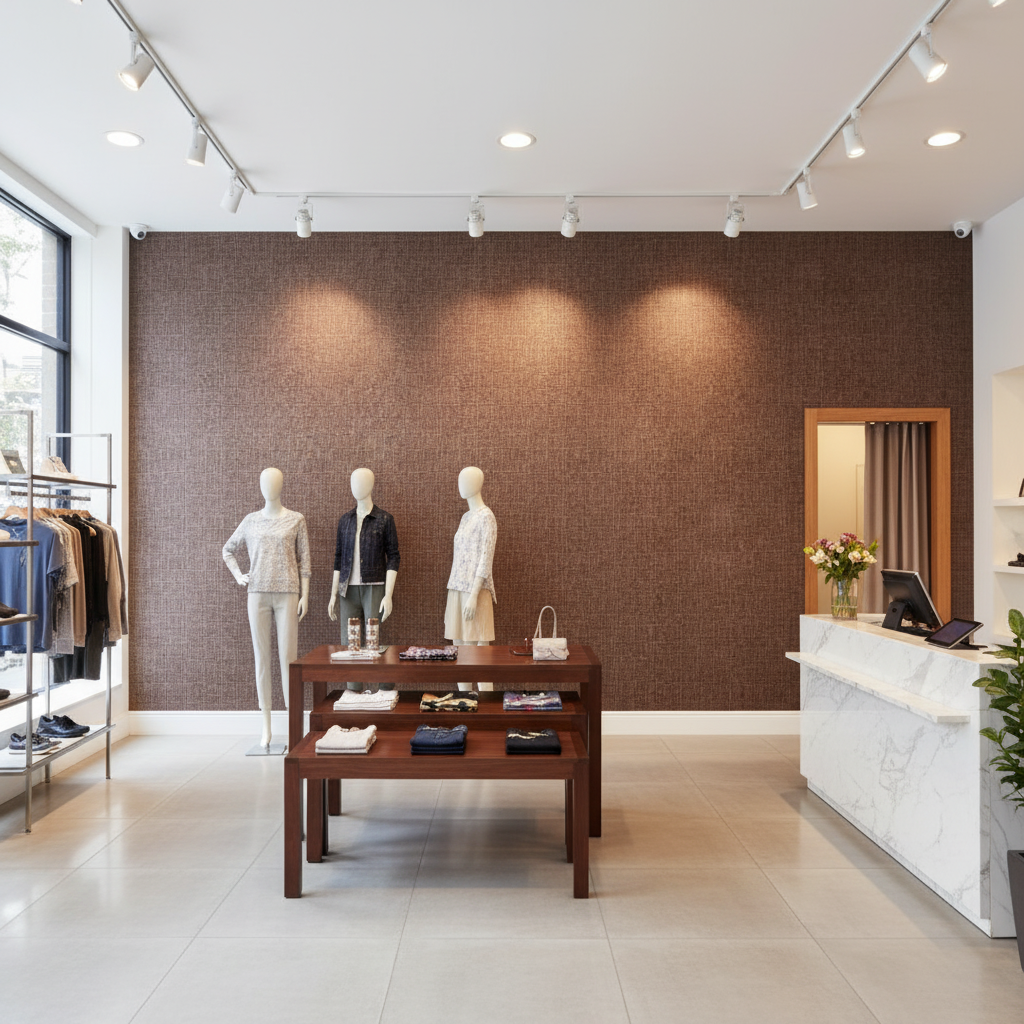 Barnard Type II Vinyl | Hollywood Wallcoverings - Retail Showroom commercial room setting