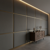 Brushed Vertical Texture Dark Graphite Upholstered Wall Panel | Architectural Fabrics