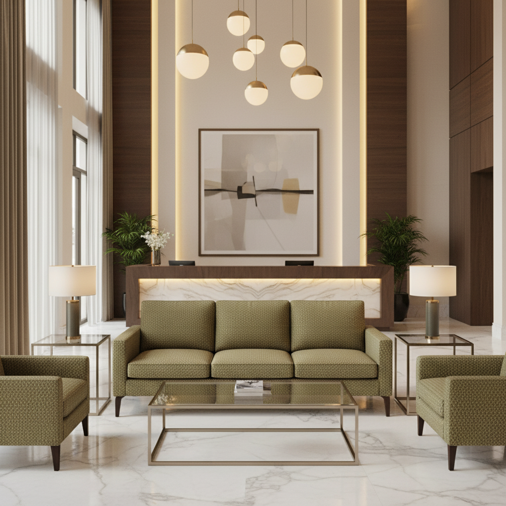Steeple Reef - Grass Upholstered Sofa | Architectural Fabrics
