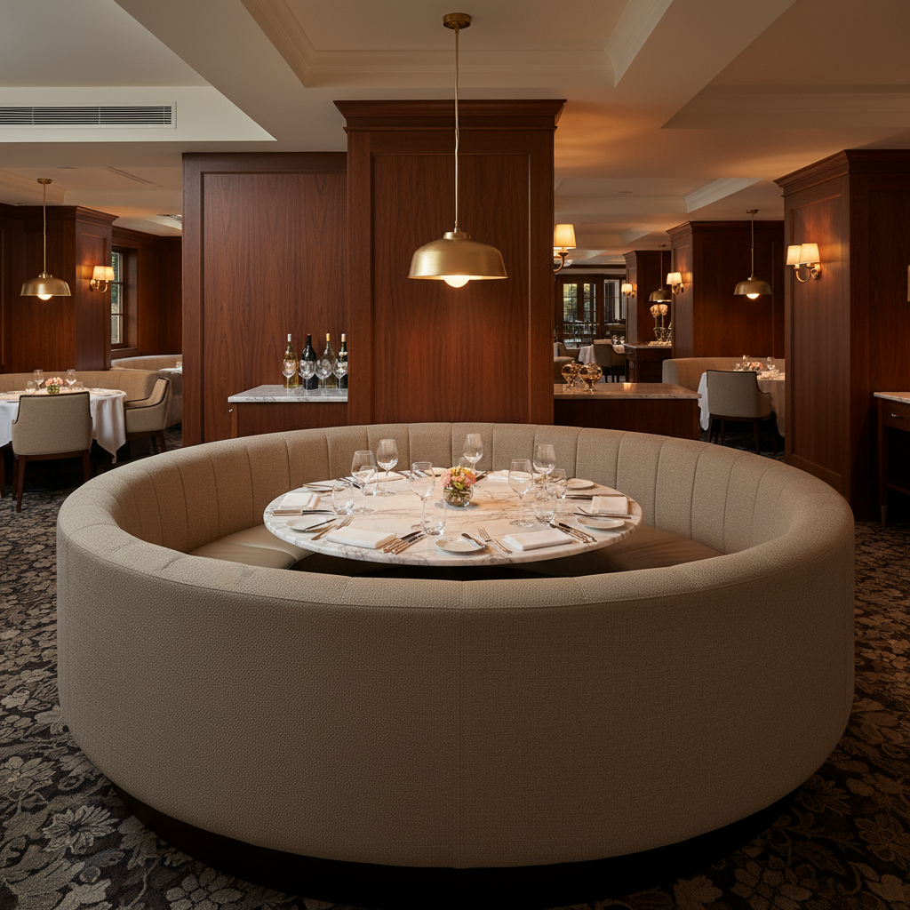 Aire Pebbled - Earthen Taupe Breathable Polyurethane Upholstered Banquette | Architectural Fabrics