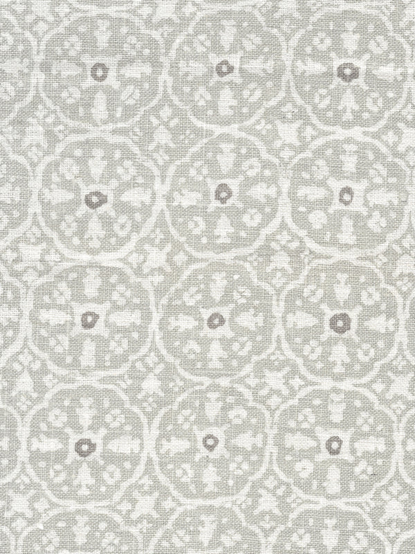 Nitik Ii Agate Slate on White Screen Printed - Off-White Fabric | China Seas