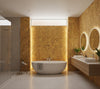 Ala Marsala Faux Cork Vinyl | Phillipe Romano - bathroom room setting