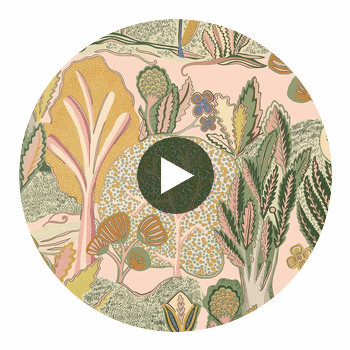 Albero Apricot and Ginger | Thibaut Wallcoverings Circular Swatch | Thibaut Wallpaper