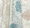 Multi Pale Pinks Green on Ecru Linen