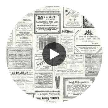 All Time Newspaper Ads - Newspaper Wallcovering Print Circular Swatch | Retro Walls