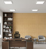 Amalfi Wheat Basketweave Grasscloth Wallcovering | Fentucci - office room setting