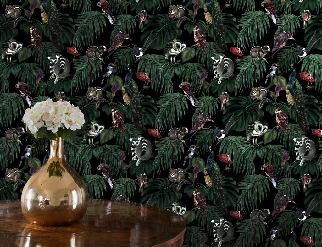 Amazonia - Dark Jungle Wallpaper - Designer Wallcoverings and Fabrics