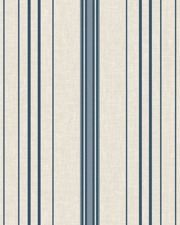 Amsterdam Always Stripe Baltic Ivory Wallcovering | Phillipe Romano