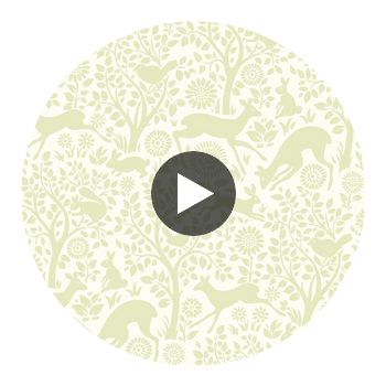 Anahi Light Green Forest Fauna Wallcovering Circular Swatch | LA Walls