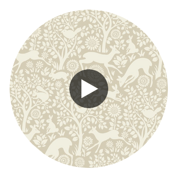 Anahi Neutral Forest Fauna Wallcovering Circular Swatch | LA Walls