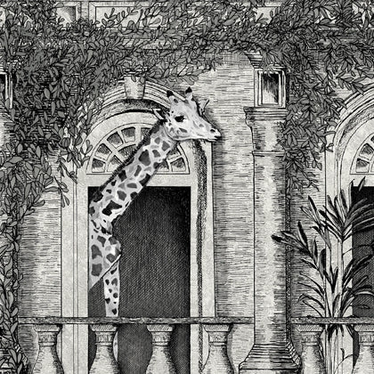 Animal Architecture Architecture Green - Light Gray Wallcovering | Brand McKenzie