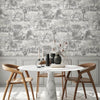 Animal Islands Muted Grey Wallpaper | Brand McKenzie