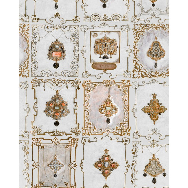 Anna's Jewelry Neutral - Taupe, Gold Wallcovering | Mind the Gap