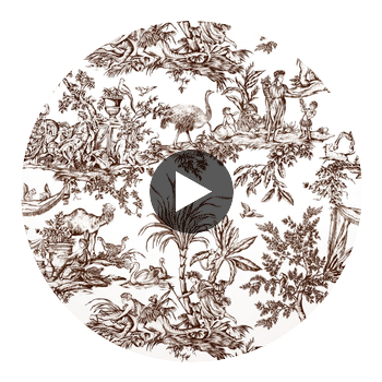 Antilles Toile Fabrics (af15169) – Brown | Thibaut Circular Swatch | Thibaut