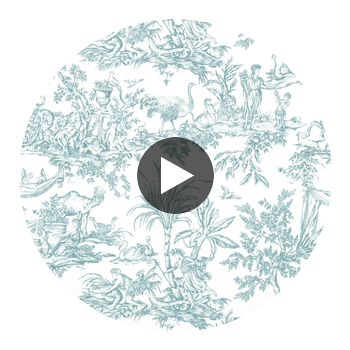 Antilles Toile Fabrics (af15170) – Spa Blue | Thibaut Circular Swatch | Thibaut