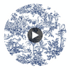 Antilles Toile Fabrics (af15171) – Navy | Thibaut Circular Swatch | Thibaut