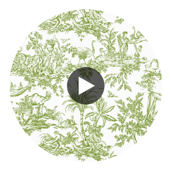 Antilles Toile Fabrics (af15172) – Green | Thibaut Circular Swatch | Thibaut