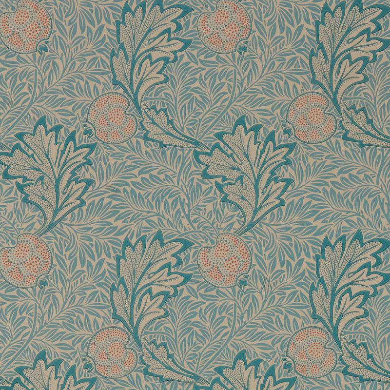 Apple Wallpaper Antique Indigo | William Morris