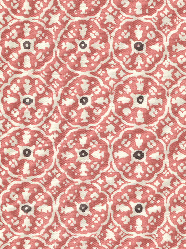 Nitik Ii Apricot Brown on Tint Screen Printed - Pale Beige Fabric | China Seas