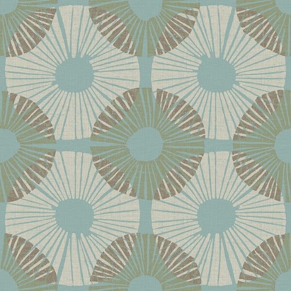 Aqua Chocolate Superbloom Peel and Stick Wallcovering | Jeffrey Stevens