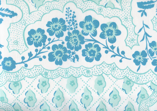 Leopardo II, Aqua Light Aqua on Cotton Sateen Wallcoverings | Quadrille