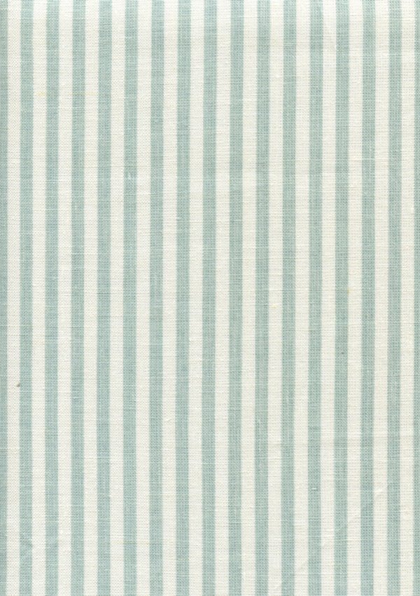 Lulu Stripe Aqua on White Screen Printed - Off-White Fabric | China Seas
