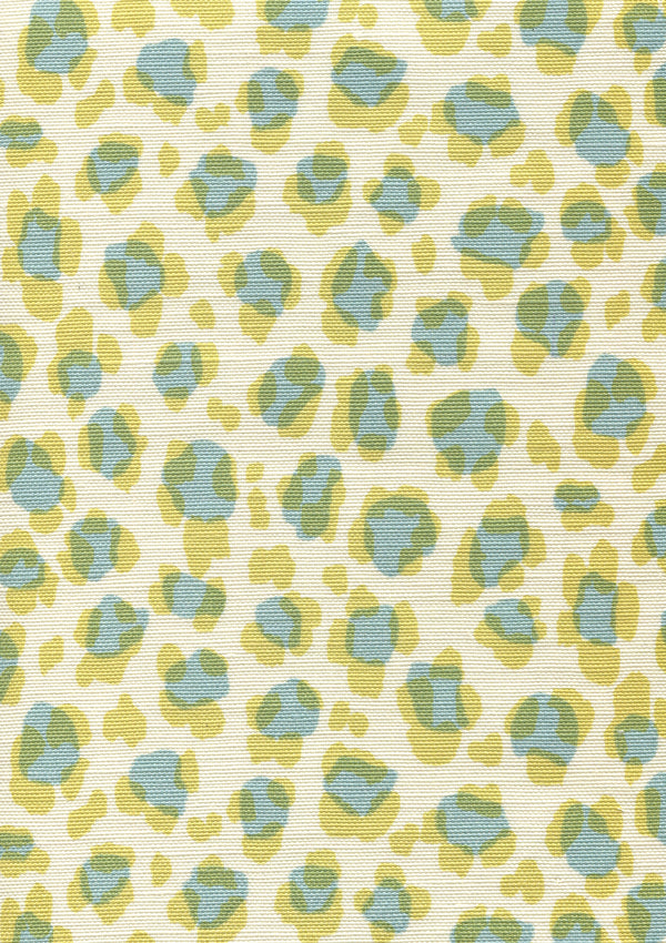 Conga Line Aqua Pistachio on Tint Screen Printed Fabric | China Seas