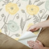 Aqua Poppy Field Peel and Stick Wallcovering | Jeffrey Stevens - Image 6