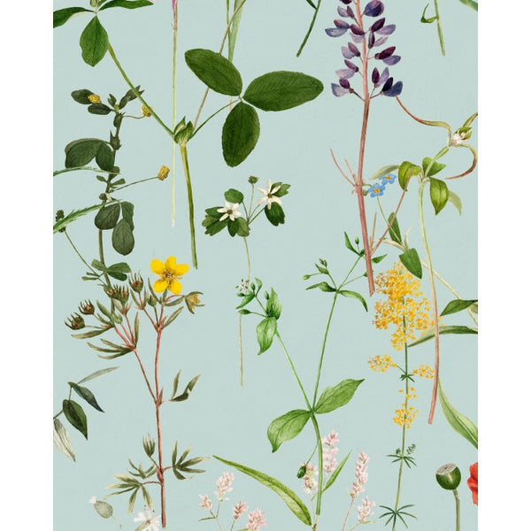 Aquafleur Aquamarine - Green, Yellow, Turquoise, Mint Wallcovering | Mind the Gap
