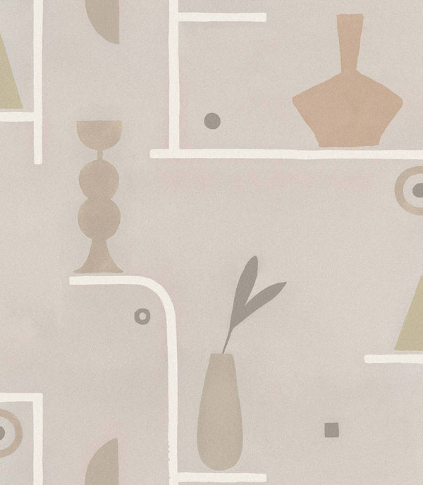 Archaeological Forms Grey Wallcovering | Tres Tintas