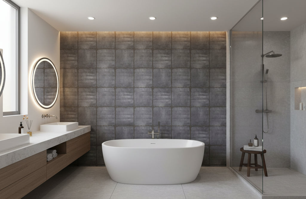 Ashido Silver Leaf - bathroom room setting