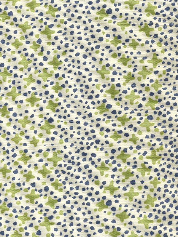 Avocado Navy Dots on Tinted Linen Cotton Wallcoverings | Alan Campbell