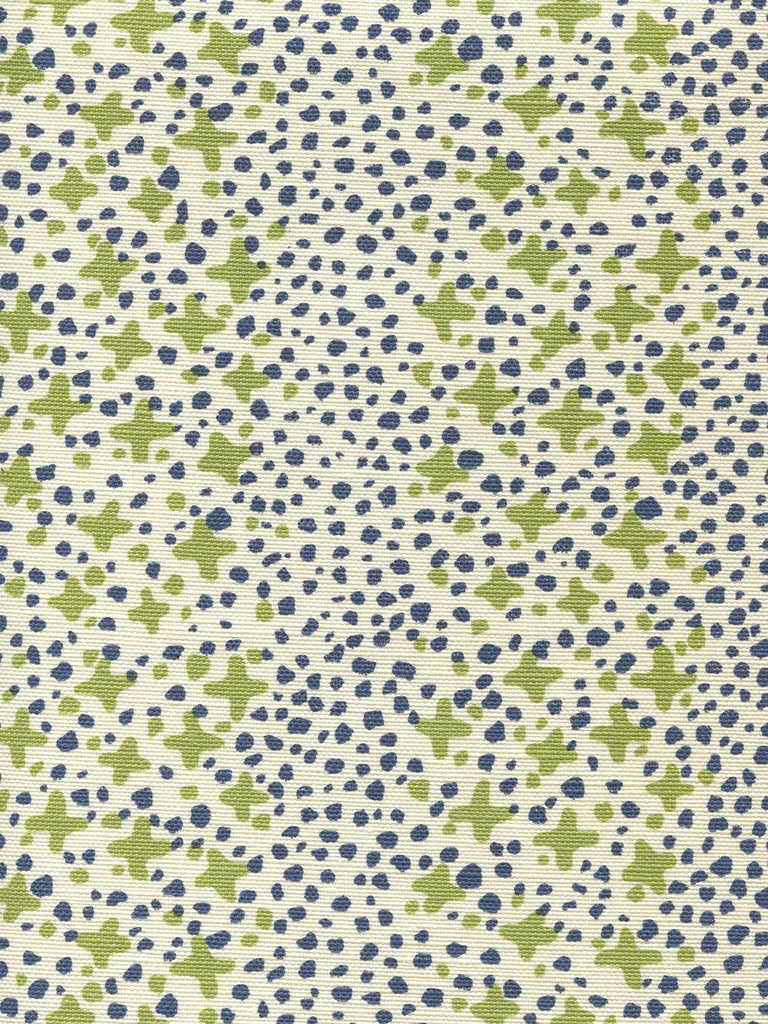 Avocado Navy Dots on Tinted Linen Cotton