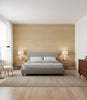 Avorio Sand Grasscloth Wallcovering | Fentucci - bedroom room setting