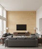 Avorio Sand Grasscloth Wallcovering | Fentucci - living room room setting
