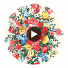 Ayaanle Cream Dutch Painters Floral Wallcovering Circular Swatch | LA Walls