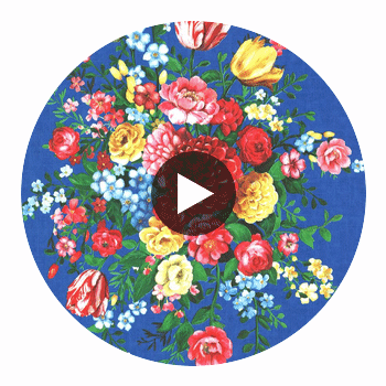 Ayaanle Dark Blue Dutch Painters Floral Wallcovering Circular Swatch | LA Walls