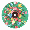 Ayaanle Green Dutch Painters Floral Wallcovering Circular Swatch | LA Walls