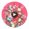 Ayaanle Pink Dutch Painters Floral Wallcovering Circular Swatch | LA Walls