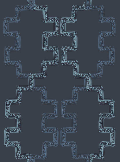Tribal Lattice Blue | Phillipe Romano Screen Prints