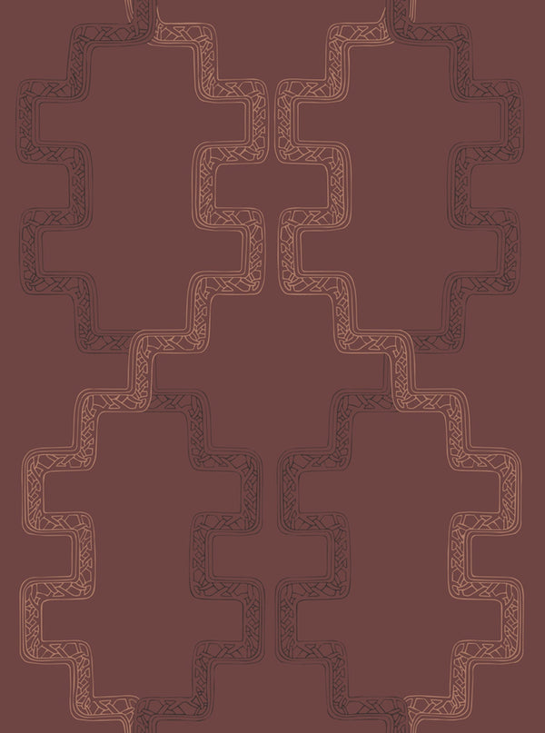 Tribal Lattice Terracotta | Phillipe Romano Screen Prints