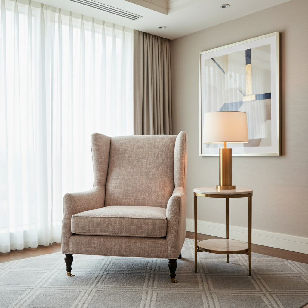 Tweed Bay - Blush Upholstered Chair | Architectural Fabrics