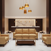 Woven Linear Texture Golden Wheat Upholstered Sofa | Architectural Fabrics
