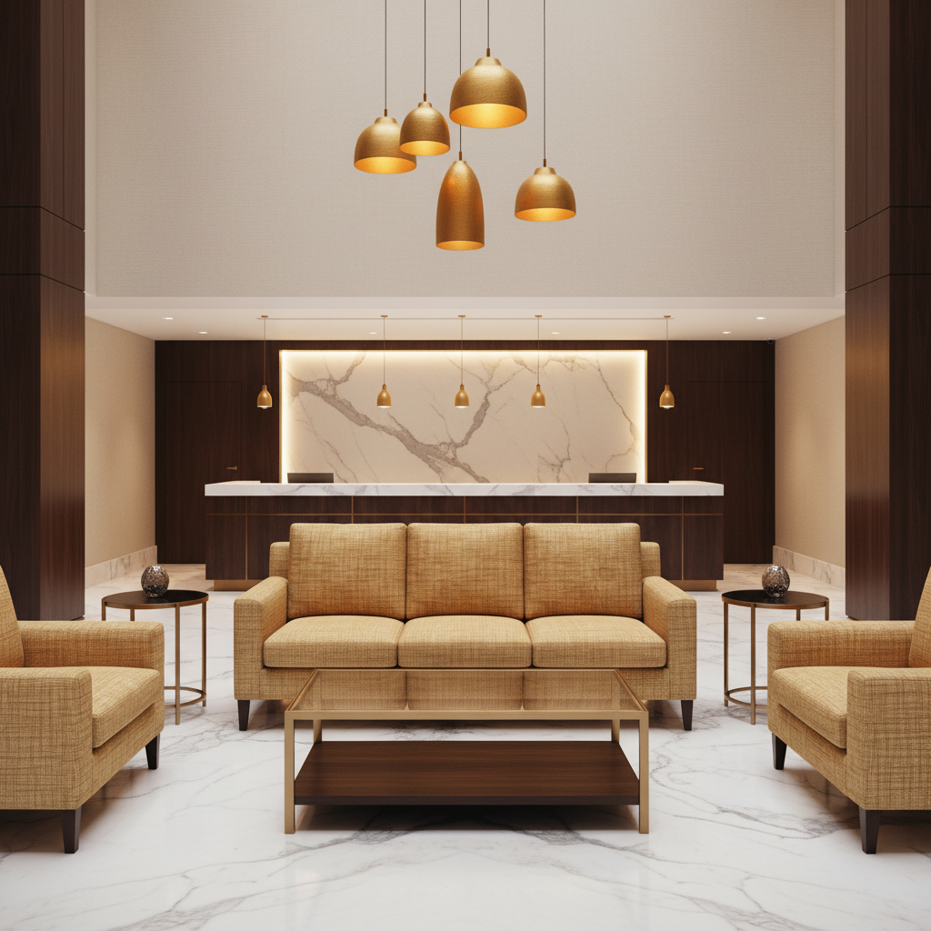 Woven Linear Texture Golden Wheat Upholstered Sofa | Architectural Fabrics