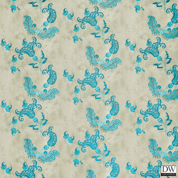 Paisley - Turquoise - Wallcovering