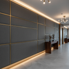 Fine Pebble Grain Charcoal Shadow Upholstered Wall Panel | Architectural Fabrics