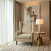 Woven Basketweave Texture Natural Linen Upholstered Chair | Architectural Fabrics
