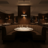 Smooth Matte Texture Rich Umber Upholstered Banquette | Architectural Fabrics