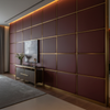 Smooth Solid Texture Deep Burgundy Upholstered Wall Panel | Architectural Fabrics